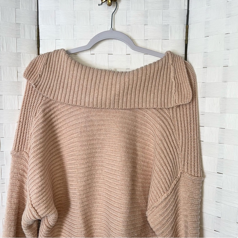Free People Marlie Pullover Sweater Soft Pink Women’s Small Oversized Rib Knit - Picture 11 of 14